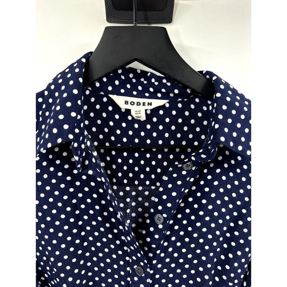 Boden Dark Blue Midi Dress with White Dots - Picture 2 of 8